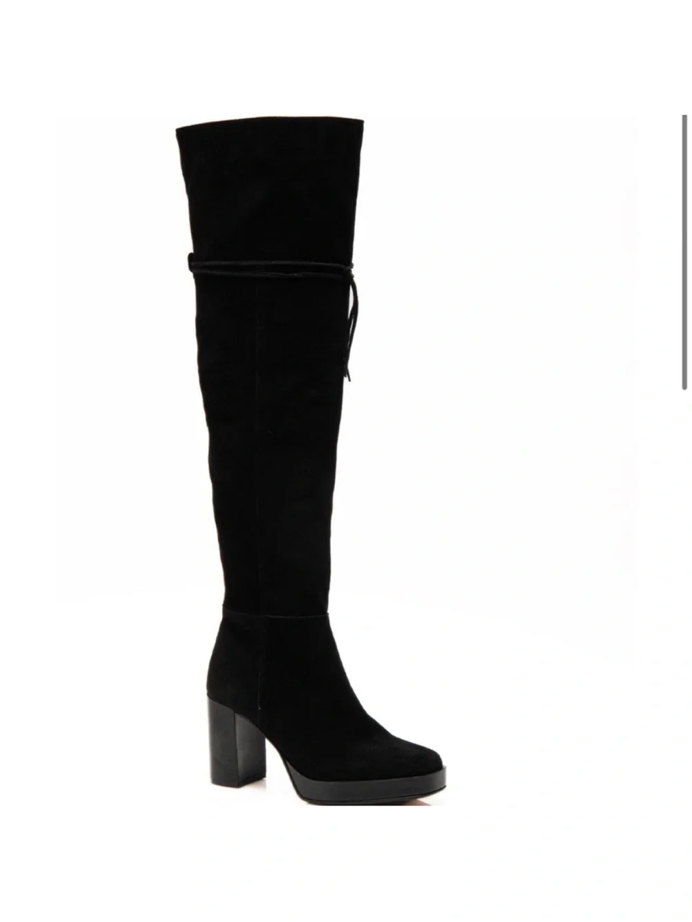 Free People Echo Platform Over The Knee Suede Boots Black 39 8.5